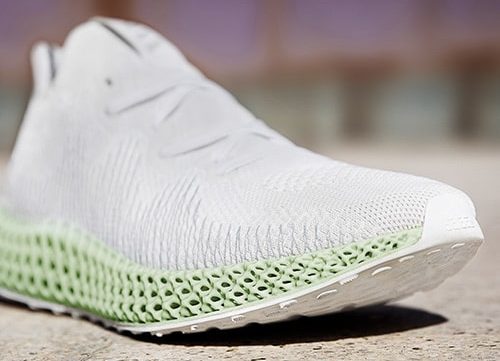 White trainer with 3D printed sole