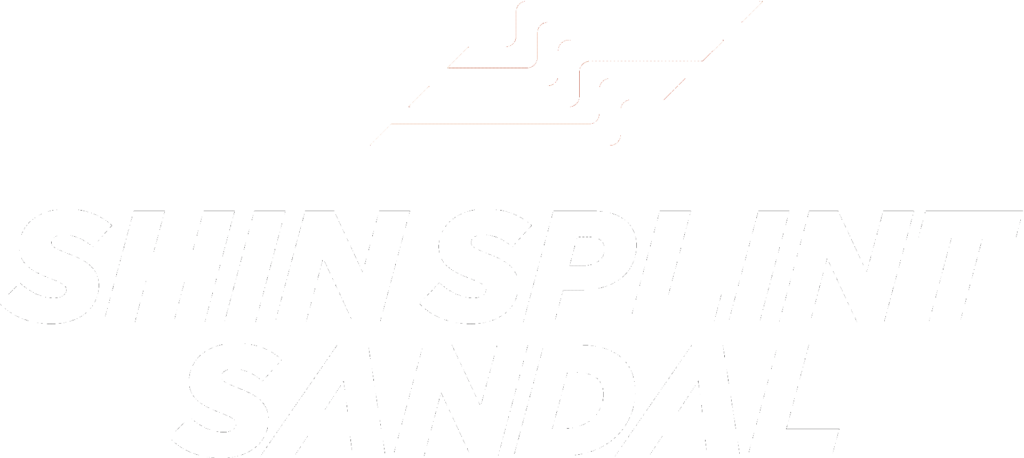 White Shin Splint Sandal logo