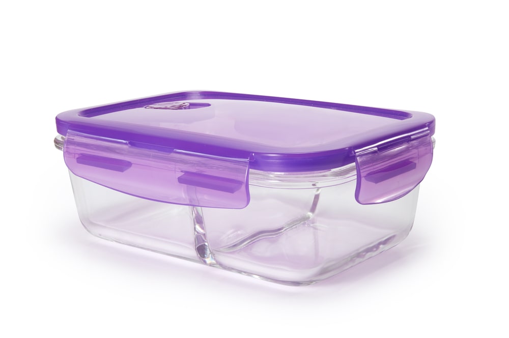 Plastic and glass container